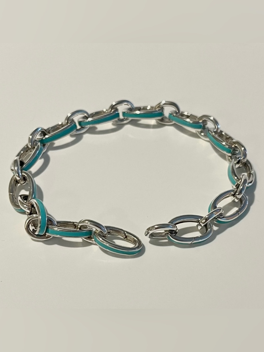 Tiffany & Company Blue Enamel Link Bracelet